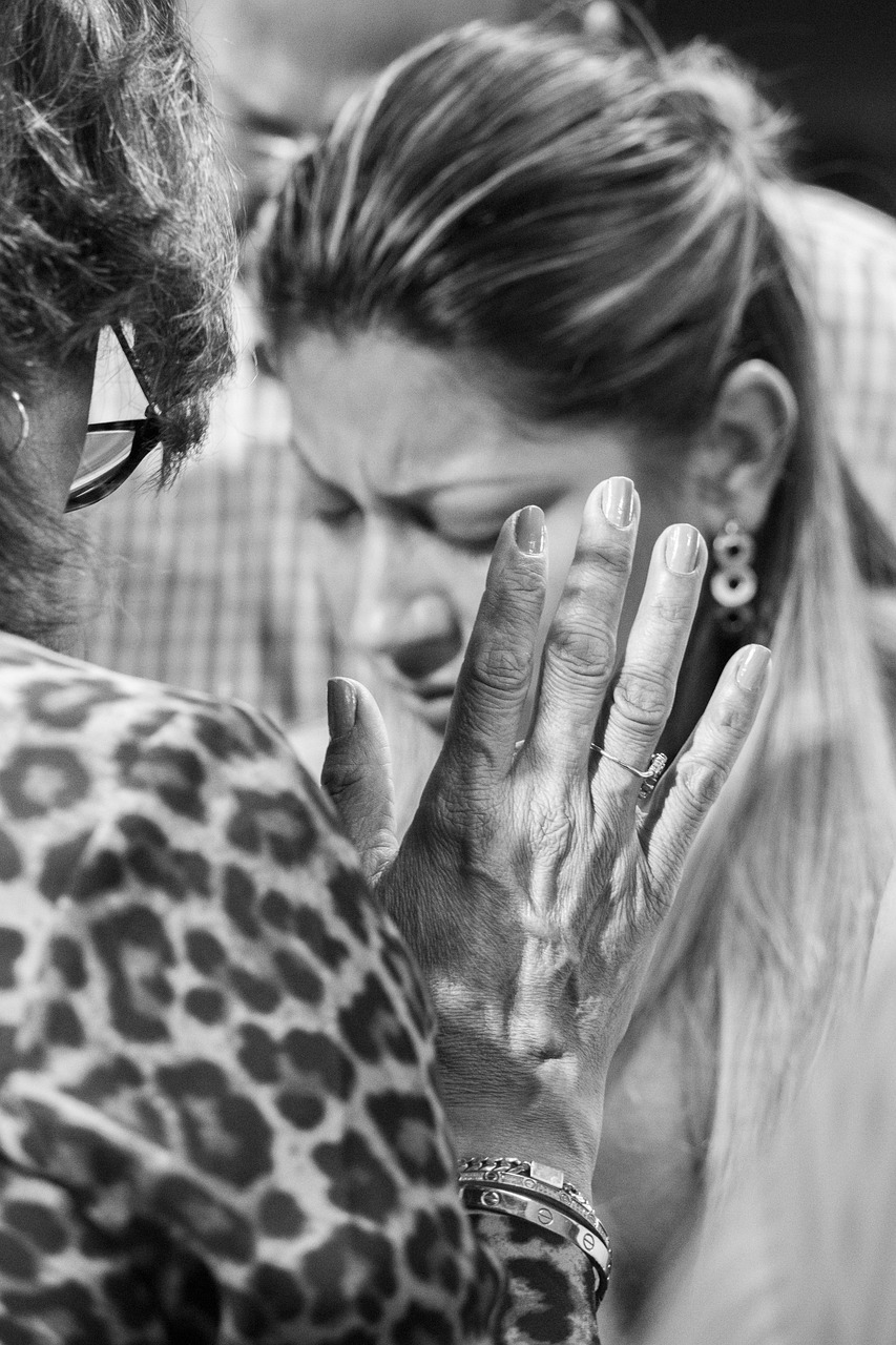 woman, support for, ministering, prayer, christians, church, religion, christ